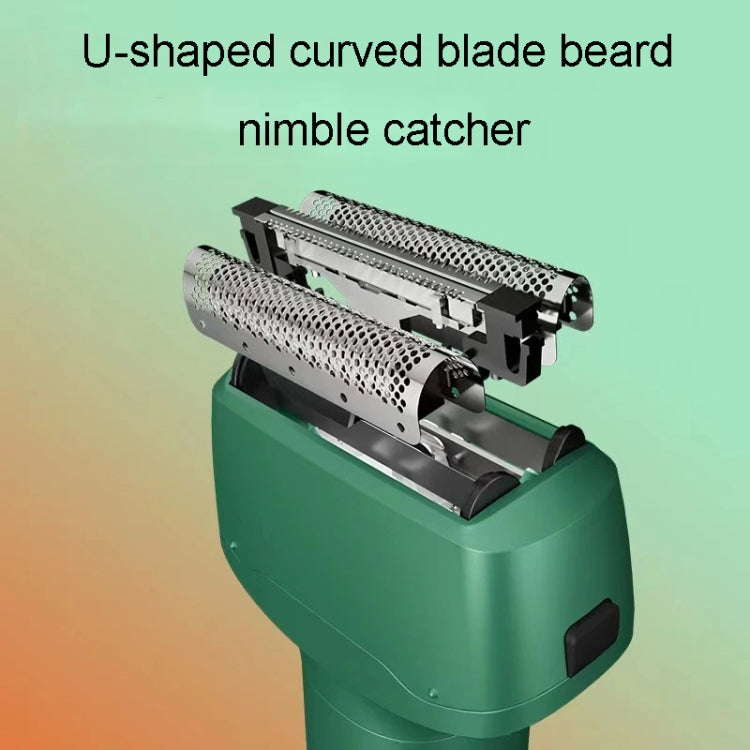 Men Reciprocating 3-Blade Rechargeable Shaver Washable Portable Beard Razor(Black)