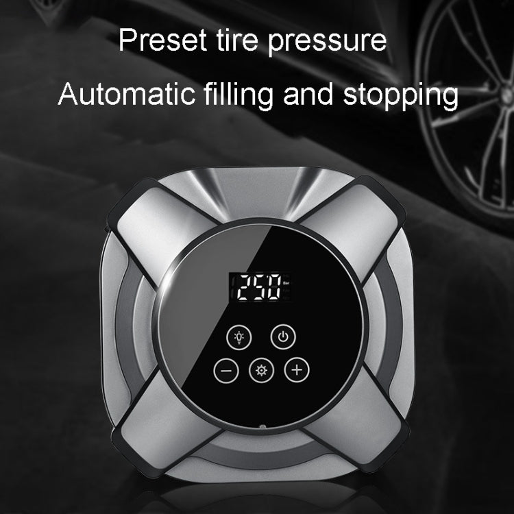 22 Cylinders Car Intelligent Digital Display Inflator Pump Portable Car Tire Pneumatic Engine(Silver)