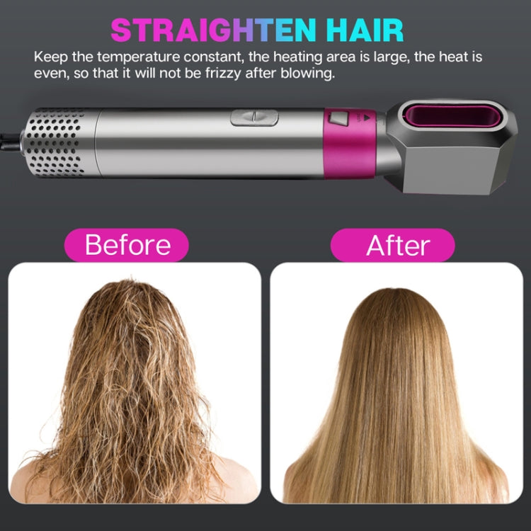 5 In 1 Hot Air Comb Automatic Curling Iron Square Model Hair Styling Comb Curling And Straightening, Plug: US Plug
