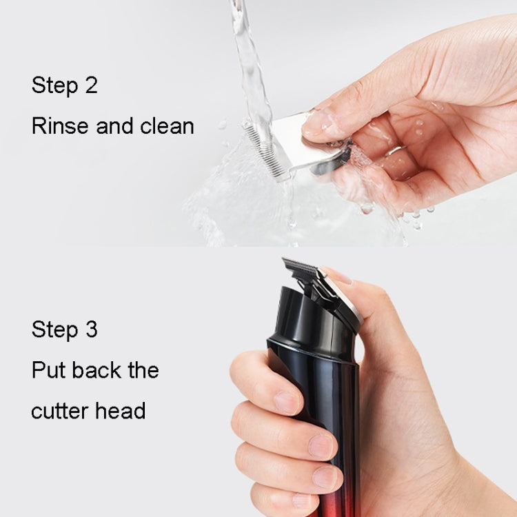 Rechargeable Home Hairdresser Electrical Hair Clippers Hair Shaving Device(Gradient Red)