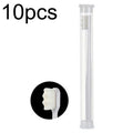 10pcs Nano Silk Soft Bristle Independent Packing Portable Couple Toothbrush, Spec: White Wave