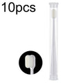 10pcs Nano Silk Soft Bristle Independent Packing Portable Couple Toothbrush, Spec: White Flat-head