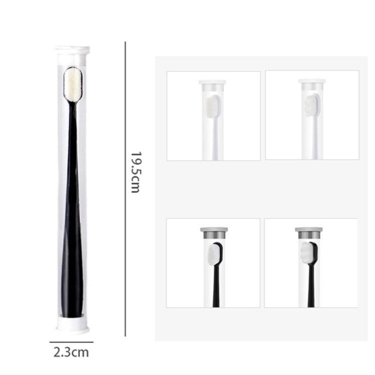 10pcs Nano Silk Soft Bristle Independent Packing Portable Couple Toothbrush, Spec: Black Flat-head