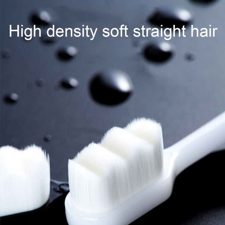 10pcs Nano Silk Soft Bristle Independent Packing Portable Couple Toothbrush, Spec: Black Flat-head