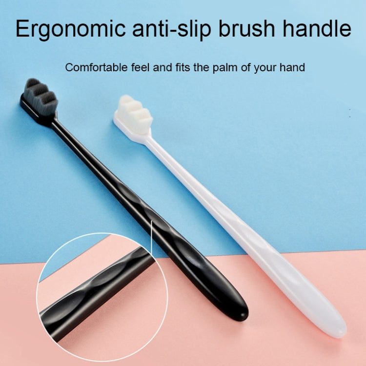 10pcs Nano Silk Soft Bristle Independent Packing Portable Couple Toothbrush, Spec: Black Flat-head