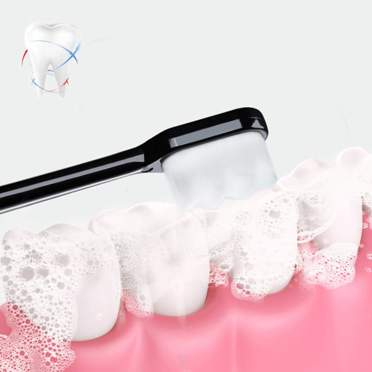 10pcs Nano Silk Soft Bristle Independent Packing Portable Couple Toothbrush, Spec: Black Wave