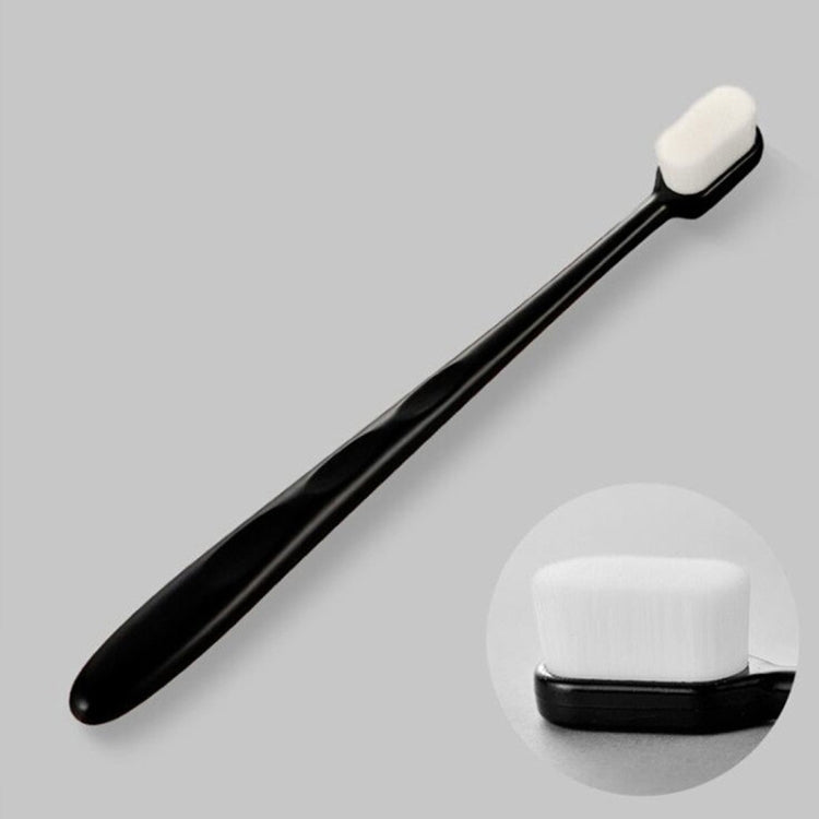 10pcs Nano Silk Soft Bristle Independent Packing Portable Couple Toothbrush, Spec: Black Flat-head