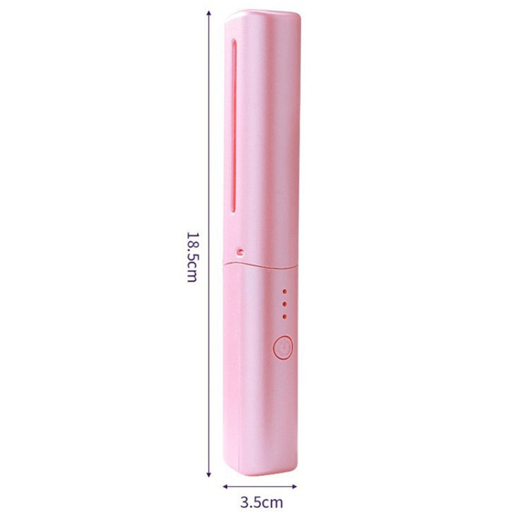 2 In 1 Portable USB Rechargeable Hair Curler Dual Usage Hair Straightening Comb(Pink)