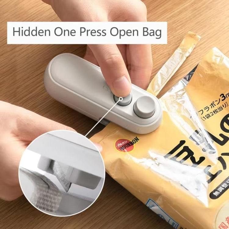 Small 2-in-1 Rechargeable Magnetic Snack Sealer Household Mini Sealing Machine(White)