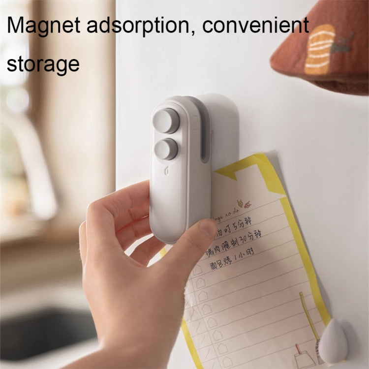 Small 2-in-1 Rechargeable Magnetic Snack Sealer Household Mini Sealing Machine(White)