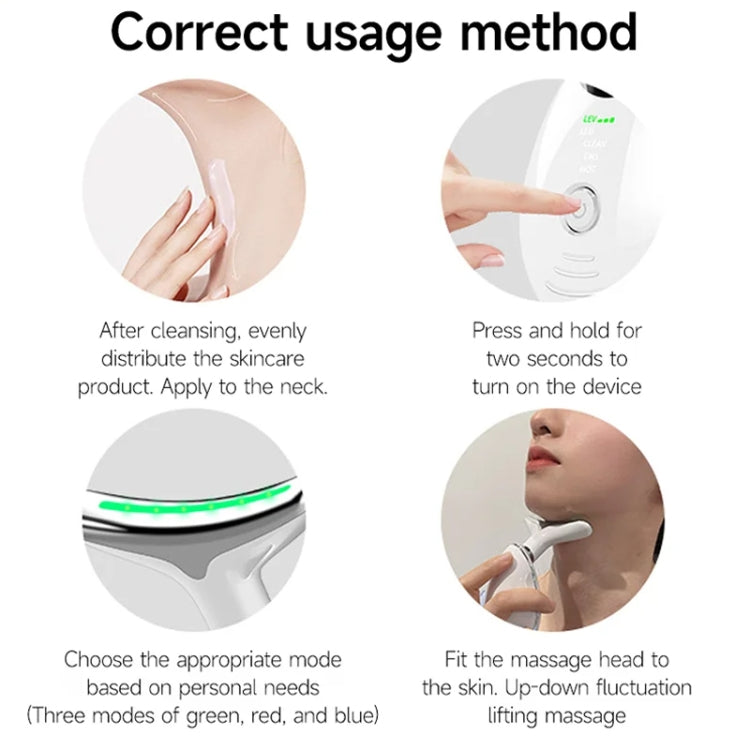 Electrical Neck Beauty Instrument Neck Massager Face Beauty Device, Style: Oval(Red)