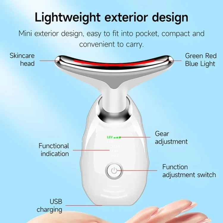 Electrical Neck Beauty Instrument Neck Massager Face Beauty Device, Style: Oval(White)