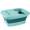 15L Foldable Foot Bath Bucket Foot Massage Wash Basin With Lid Green