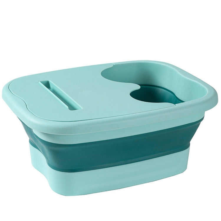 15L Foldable Foot Bath Bucket Foot Massage Wash Basin With Lid Green