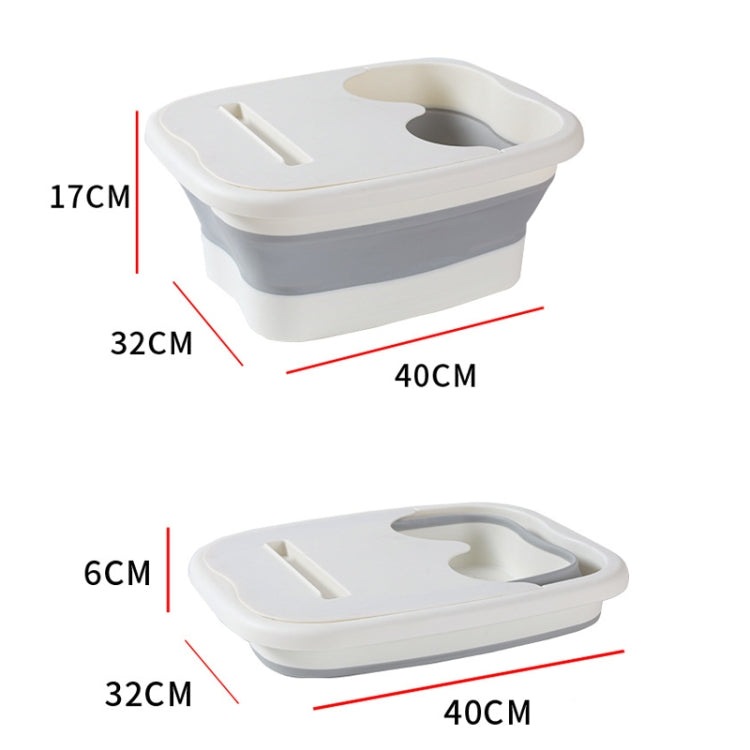 15L Foldable Foot Bath Bucket Foot Massage Wash Basin With Lid Green