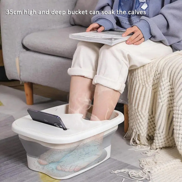 15L Foldable Foot Bath Bucket Foot Massage Wash Basin Without Lid Pink