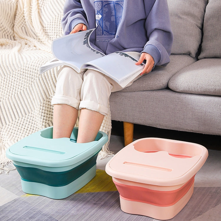15L Foldable Foot Bath Bucket Foot Massage Wash Basin Without Lid Green