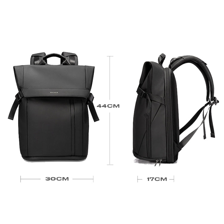 BANGE BG-7700 Large Capacity Mens Casual Double-Shoulder Backpack Student Computer Book Bag(Black)