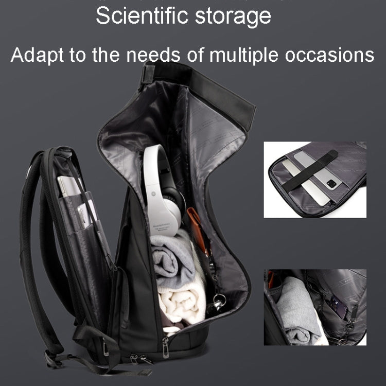 BANGE BG-7700 Large Capacity Mens Casual Double-Shoulder Backpack Student Computer Book Bag(Black)