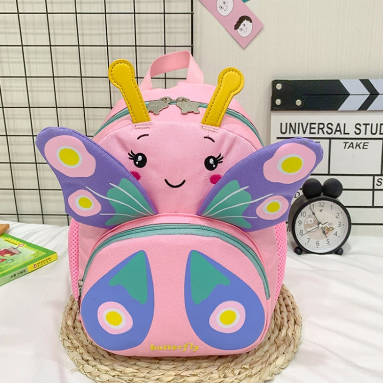 Children Schoolbag Shoulder Bag Girls Cute Cartoon Butterfly Backpack(Pink)