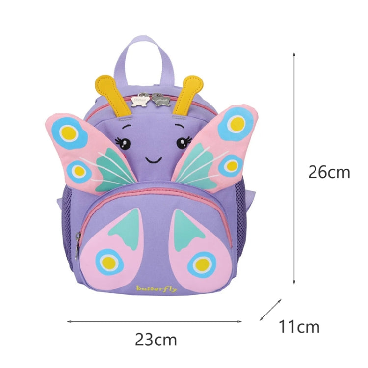 Children Schoolbag Shoulder Bag Girls Cute Cartoon Butterfly Backpack(Rose Red)