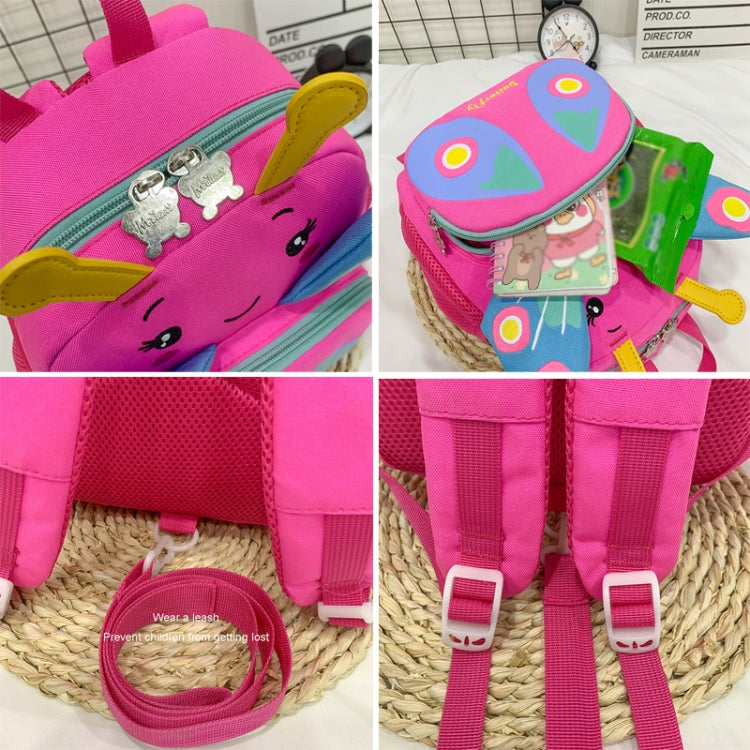 Children Schoolbag Shoulder Bag Girls Cute Cartoon Butterfly Backpack(Pink)