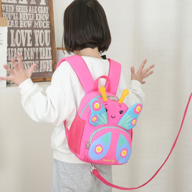 Children Schoolbag Shoulder Bag Girls Cute Cartoon Butterfly Backpack(Rose Red)
