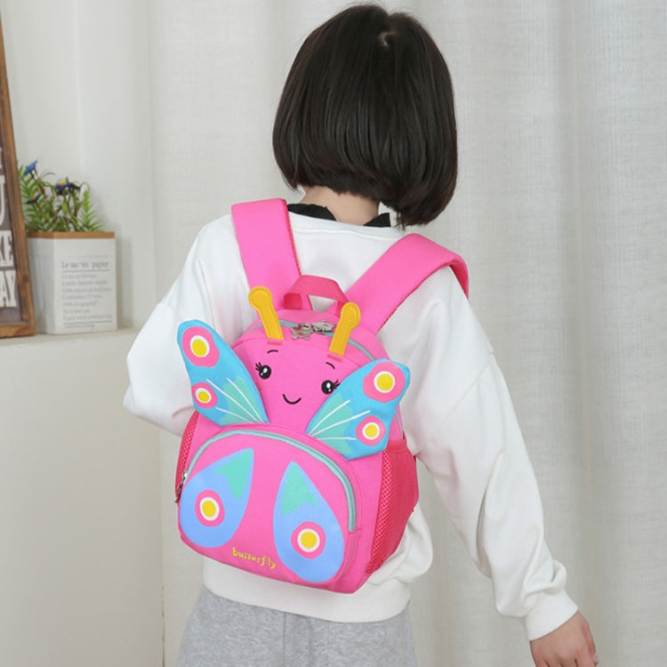 Children Schoolbag Shoulder Bag Girls Cute Cartoon Butterfly Backpack(Purple)