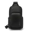 BANGE BG-7718 Mens Satchel Chest Bag Large Capacity Sports Casual Single-Shoulder Backpack(Black)