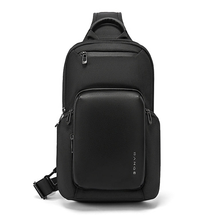 BANGE BG-7718 Mens Satchel Chest Bag Large Capacity Sports Casual Single-Shoulder Backpack(Black)