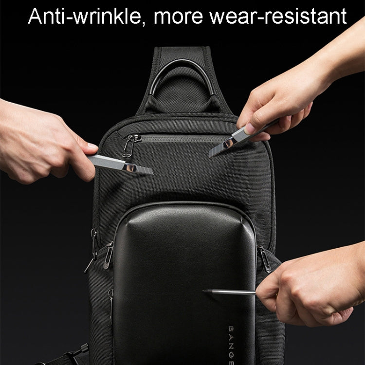 BANGE BG-7718 Mens Satchel Chest Bag Large Capacity Sports Casual Single-Shoulder Backpack(Black)