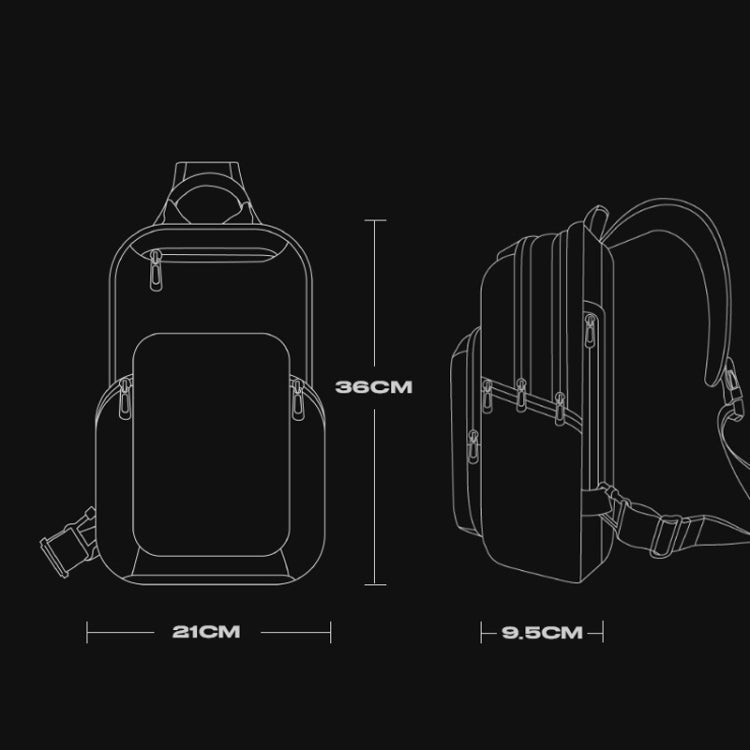 BANGE BG-7718 Mens Satchel Chest Bag Large Capacity Sports Casual Single-Shoulder Backpack(Black)