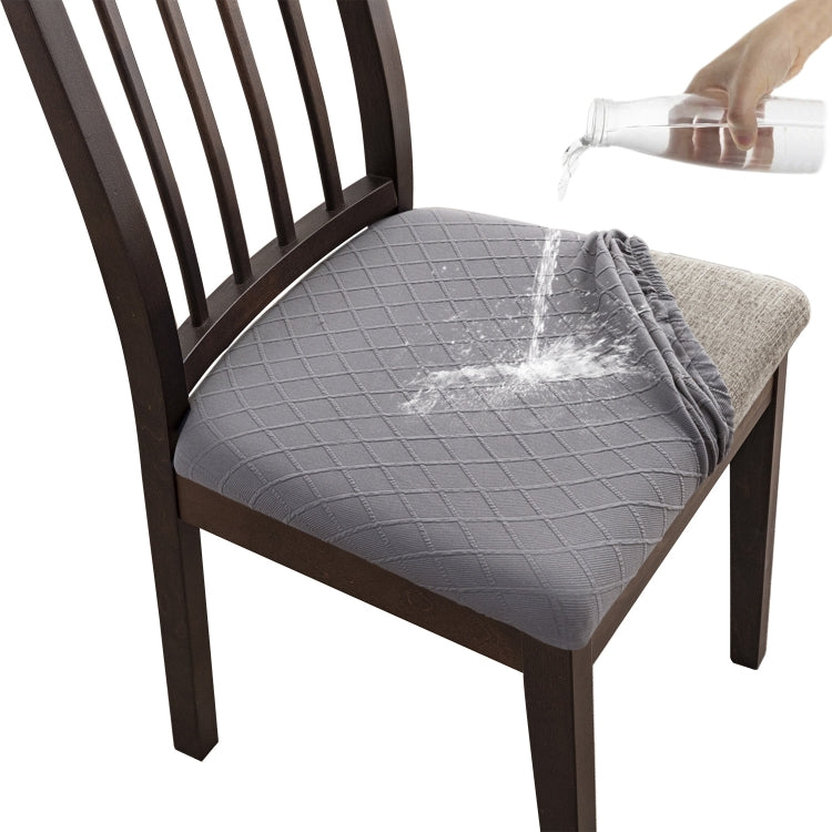 Diamond Plaid Jacquard Chair Cushion Cover Hotel Restaurant Dining Table Chair Cover(Beige)
