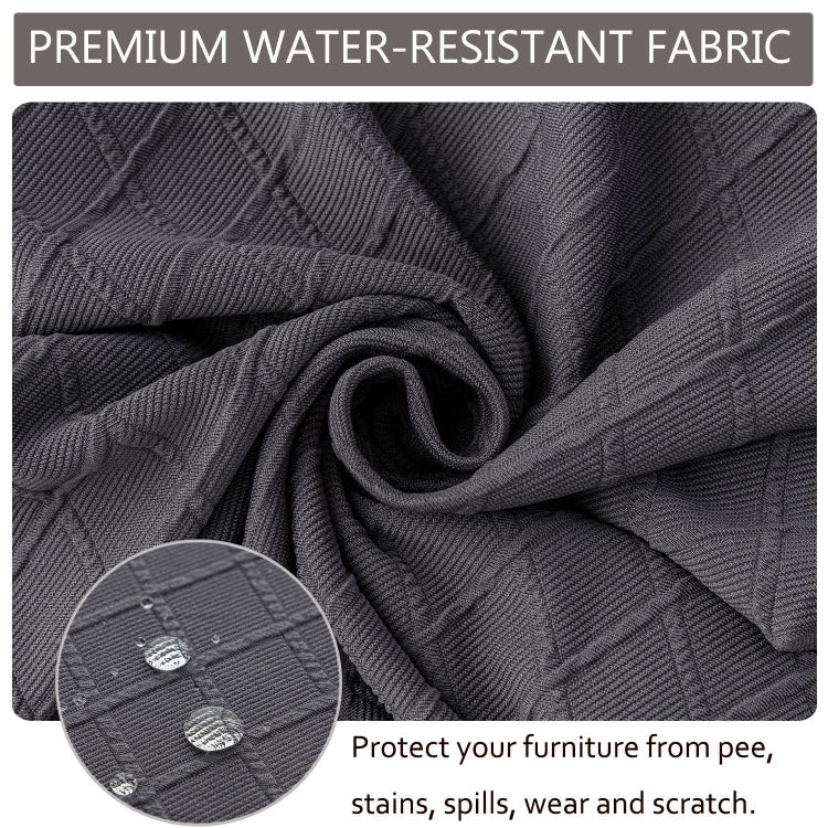 Diamond Plaid Jacquard Chair Cushion Cover Hotel Restaurant Dining Table Chair Cover(Dark Gray)