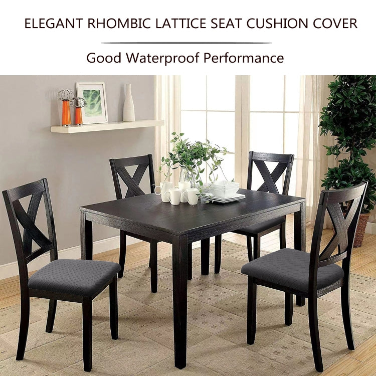 Diamond Plaid Jacquard Chair Cushion Cover Hotel Restaurant Dining Table Chair Cover(Dark Gray)