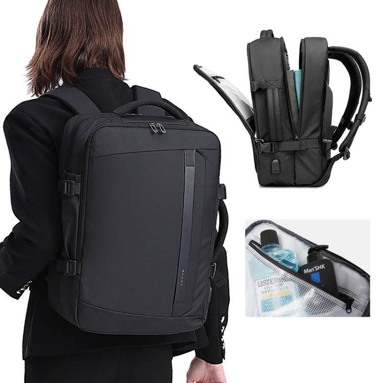 BANGE BG-2892 Mens Business Double-Shoulder Backpack Large Capacity Traveling Computer Bag(Black)