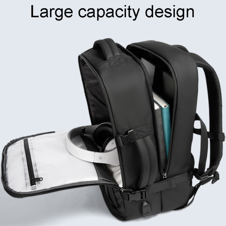 BANGE BG-2892 Mens Business Double-Shoulder Backpack Large Capacity Traveling Computer Bag(Black)