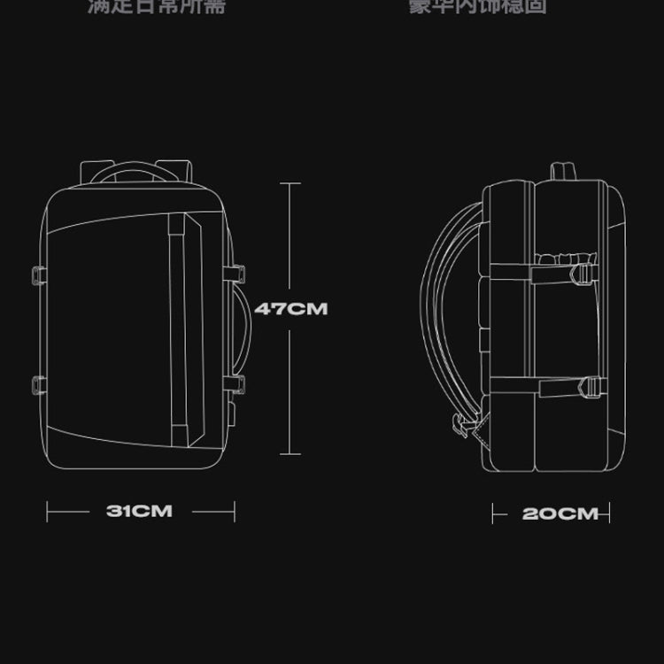 BANGE BG-2892 Mens Business Double-Shoulder Backpack Large Capacity Traveling Computer Bag(Black)
