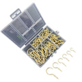 75pcs /Box Screw-in Ceiling Hook Set Home Storage Wall Cup Hook Lamp Hook(Gold)