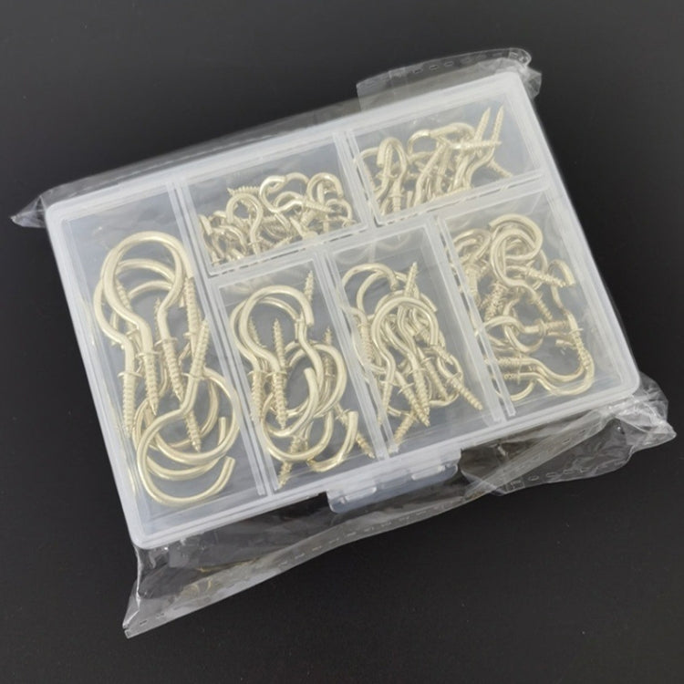 75pcs /Box Screw-in Ceiling Hook Set Home Storage Wall Cup Hook Lamp Hook(Gold)