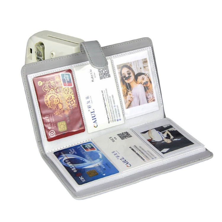 For Polaroid Mini11 3 Inch PU Photo Album Bank Card Stamp Storage Album, Pattern: Pink Bottom Rose