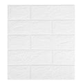 3mm Thickness 35x38.5cm 3D Self-Stick Wallpaper Soft Wrapping Waterproof Wall Sticker(White)