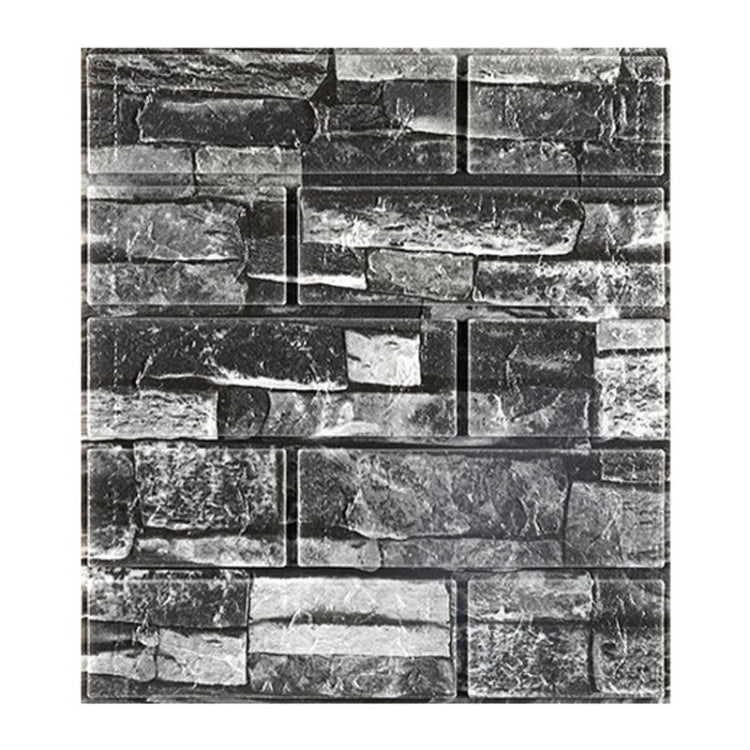 3mm Thickness 35x38.5cm 3D Self-Stick Wallpaper Soft Wrapping Waterproof Wall Sticker(Rock Black)