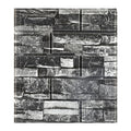 3mm Thickness 35x38.5cm 3D Self-Stick Wallpaper Soft Wrapping Waterproof Wall Sticker(Rock Black)