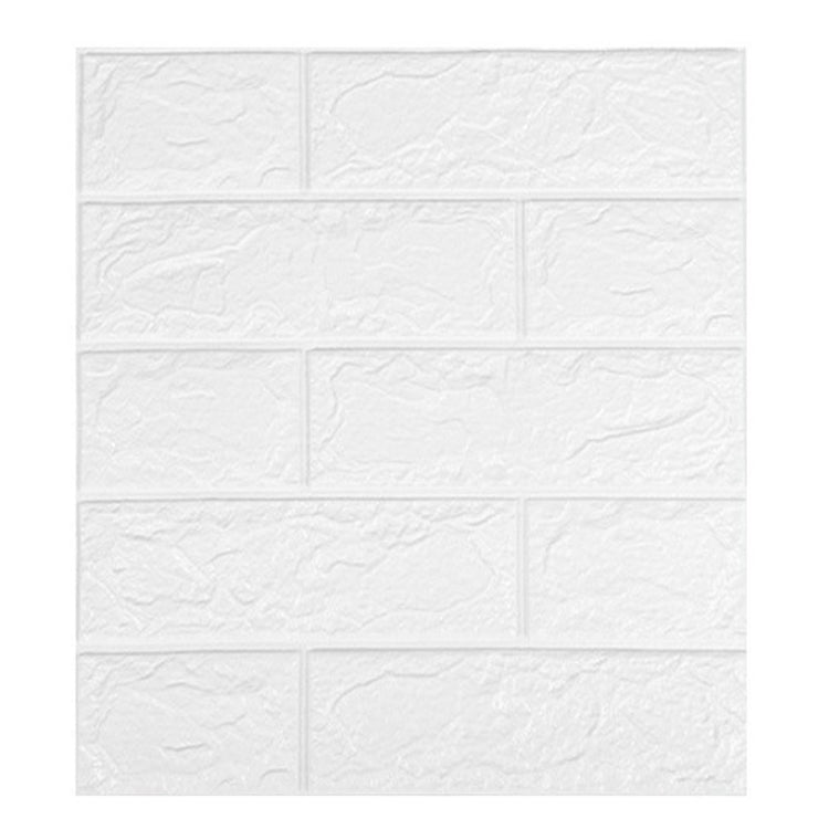 5mm Thickness 35x38.5cm 3D Self-Stick Wallpaper Soft Wrapping Waterproof Wall Sticker(White)
