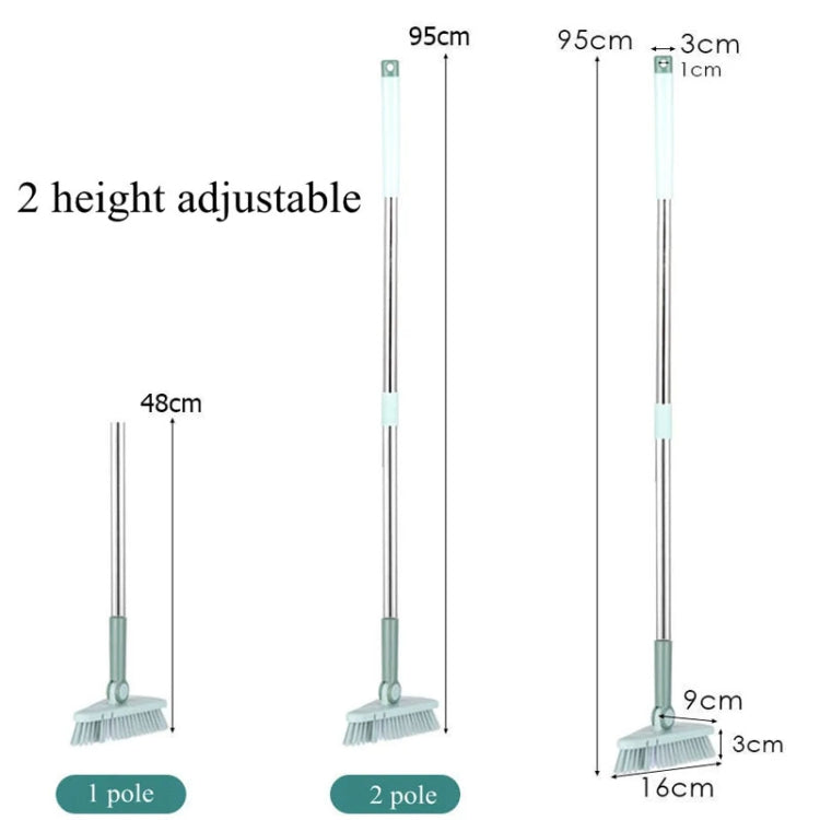 Triangular Floor Brush Long Handle Stiff Bristle Corner Crevice Brush(Pink)