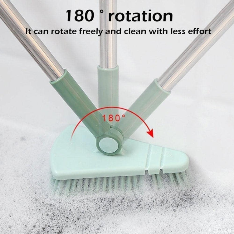 Triangular Floor Brush Long Handle Stiff Bristle Corner Crevice Brush(Pink)