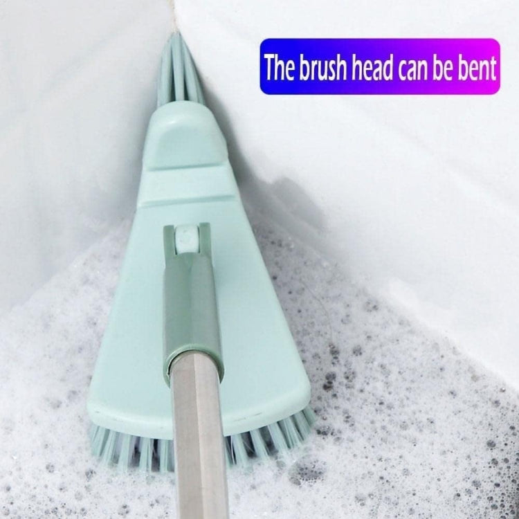 Triangular Floor Brush Long Handle Stiff Bristle Corner Crevice Brush(Pink)