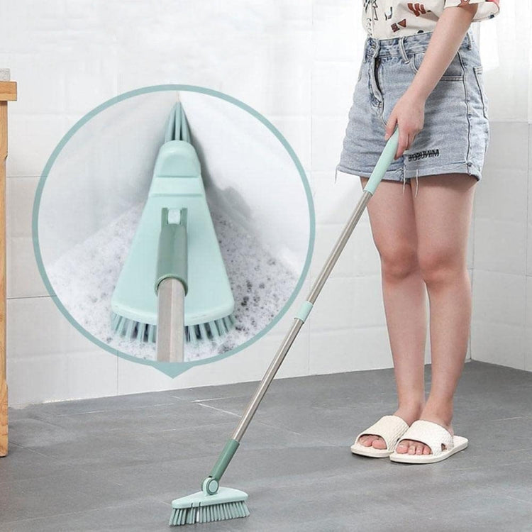 Triangular Floor Brush Long Handle Stiff Bristle Corner Crevice Brush(Pink)