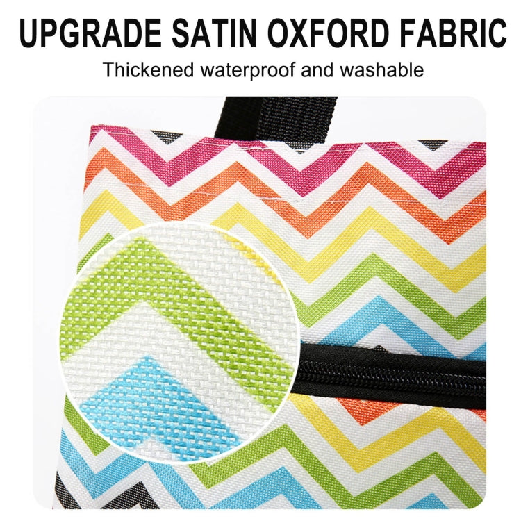 2 In 1  Oxford Cloth Shopping Bag Foldable Shopping Trolley Cart(Wavy Stripe)